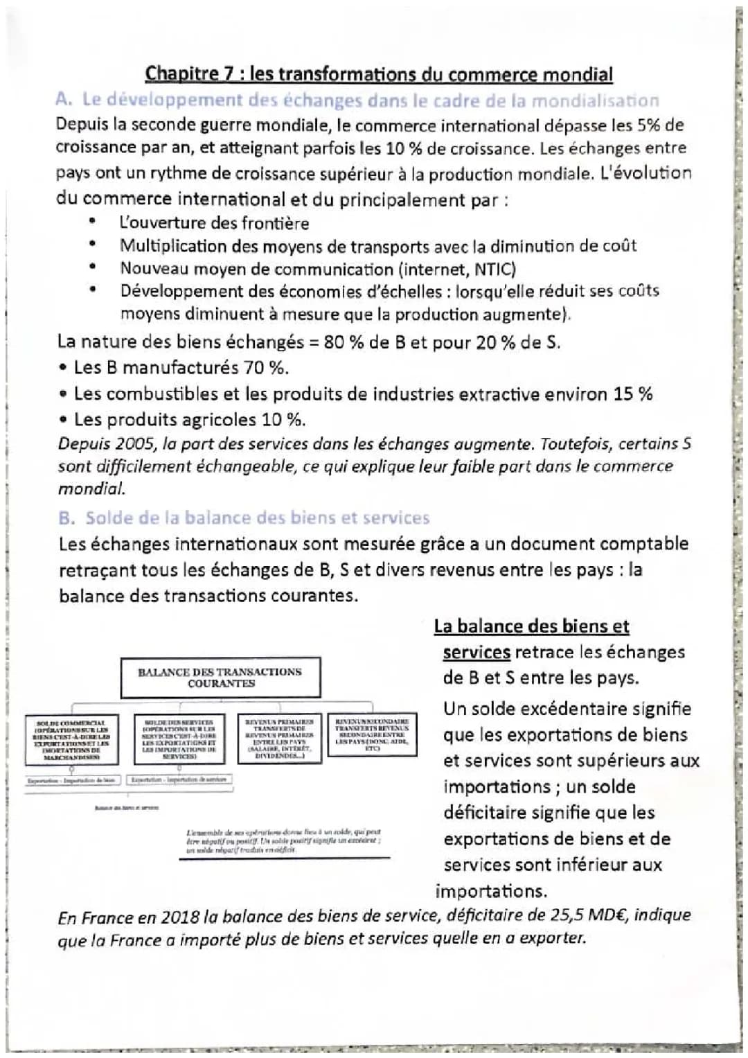  Chapitre 7 : les transformations du commerce mondial 
