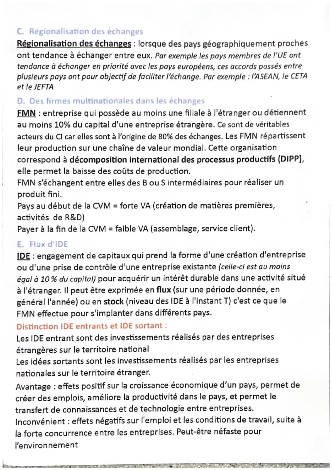 Chapitre 7 : les transformations du commerce mondial
A. Le développement des échanges dans le cadre de la mondialisation
Depuis la seconde g