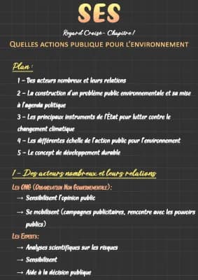 Know SES - Quelles actions publiques pour l’environnement - Regarde Croisé - Chapitre 1 thumbnail