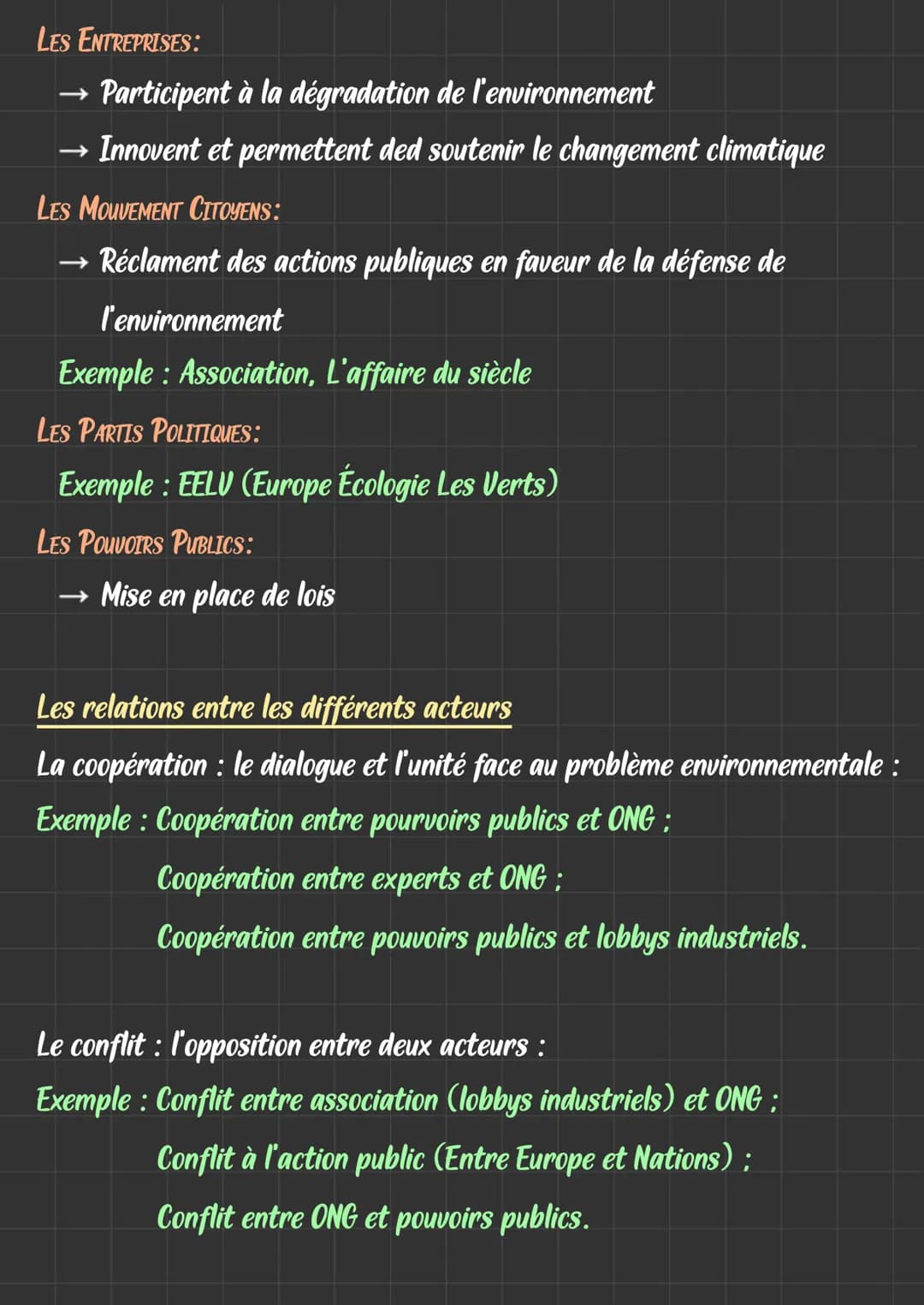 SES
Regard Croisé- Chapitre /
QUELLES ACTIONS PUBLIQUE POUR L'ENVIRONNEMENT
Plan:
1- Des acteurs nombreux et leurs relations
2 - La construc