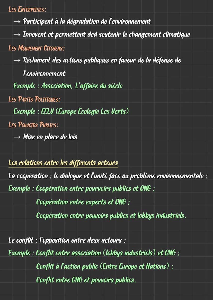 SES
Regard Croisé- Chapitre /
QUELLES ACTIONS PUBLIQUE POUR L'ENVIRONNEMENT
Plan:
1- Des acteurs nombreux et leurs relations
2 - La construc