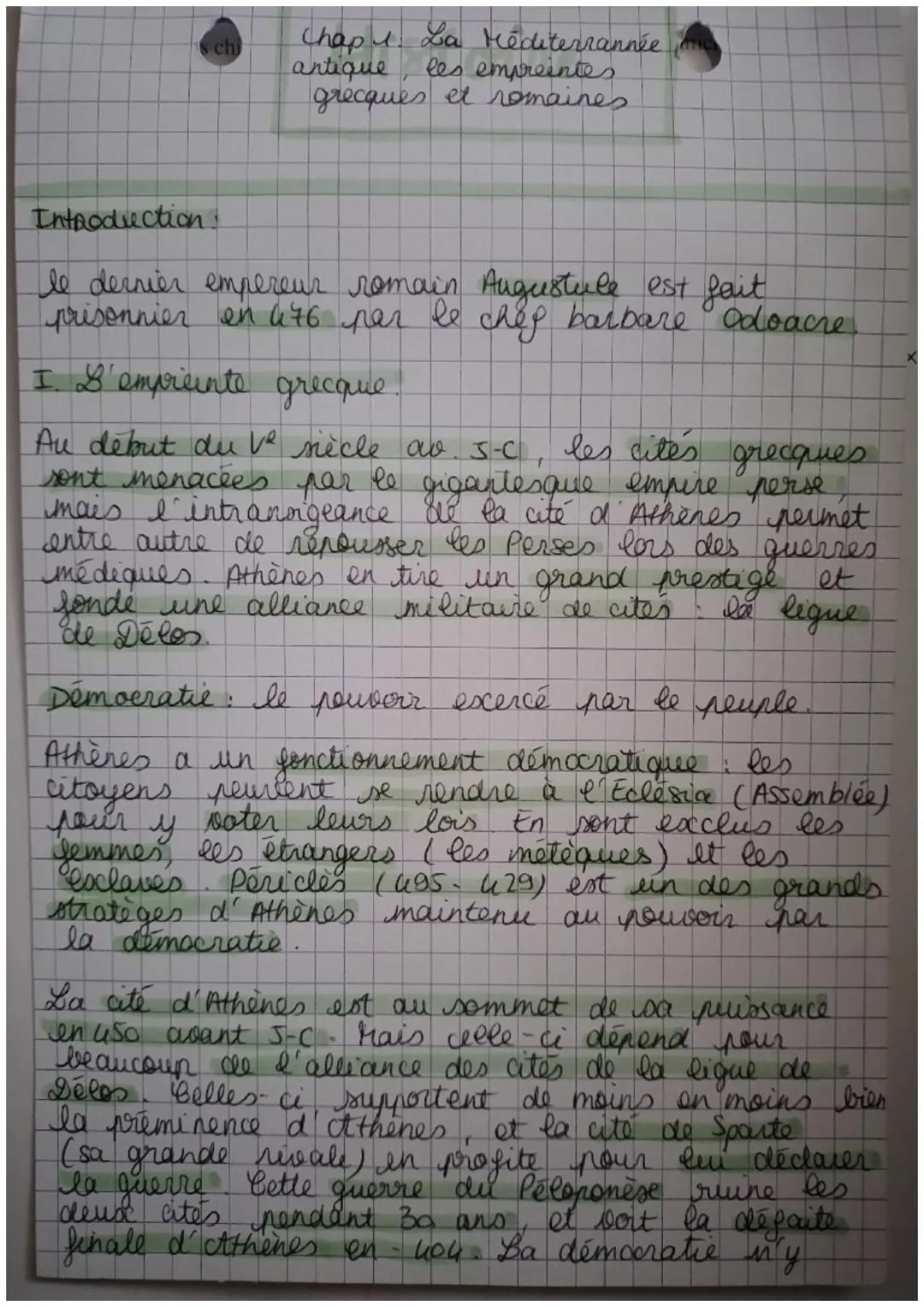 s chi
Chap 4. La Méditerrannée
antique les empreintes
grecques et romaines
Introduction:
le dernier empereur romain Augustule est fait
priso