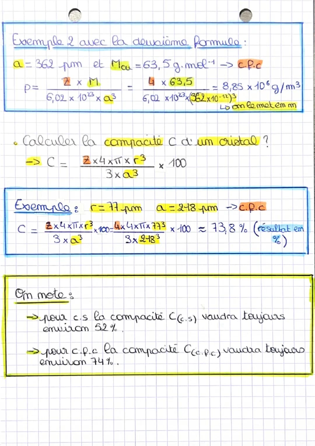 Des édifices ordommés :
les cristaux
Les deux formules de volume à commaître par ♡:
-> V(cube) = Q³ (a = un côté du cube).
-> V(sphère) = _4