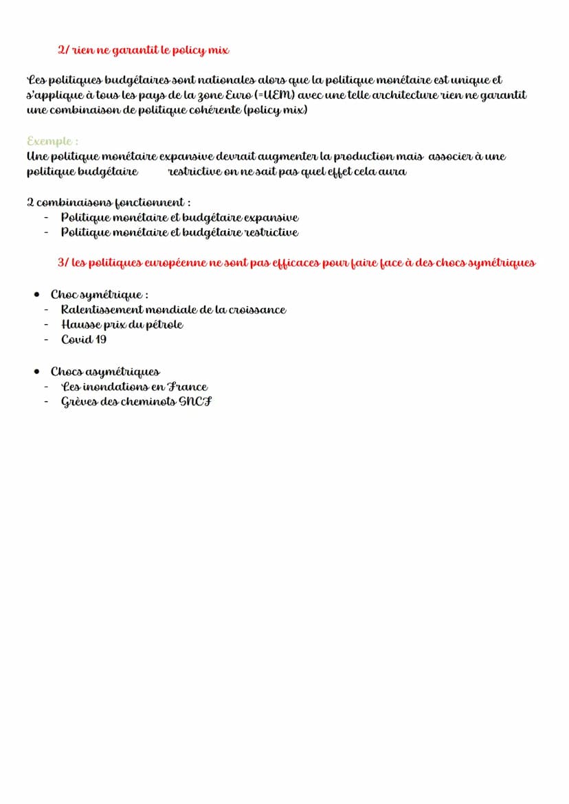 Chapitre 9: Quelles politiques
économiques dans le cadres européen?
Définitions :
Intégration économique : développement des interdépendance