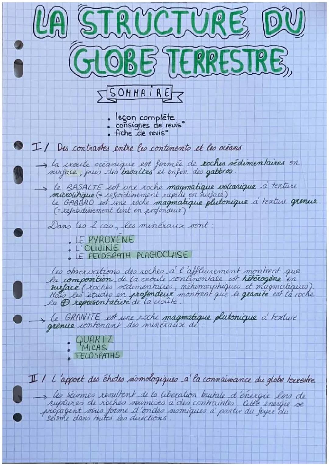 LA STRUCTURE DU GLOBE TERRESTRE