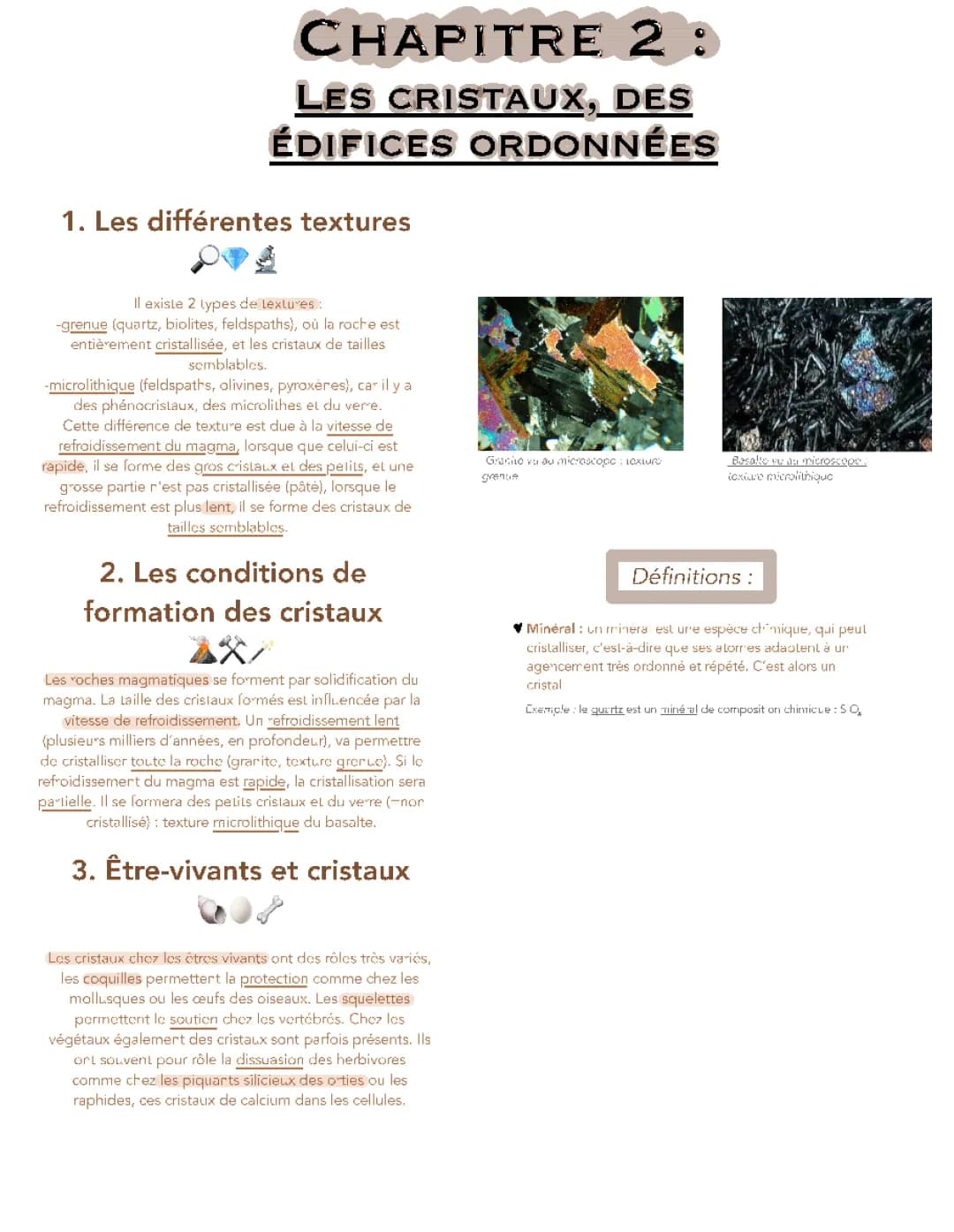 Les cristaux, des édifices ordonnés