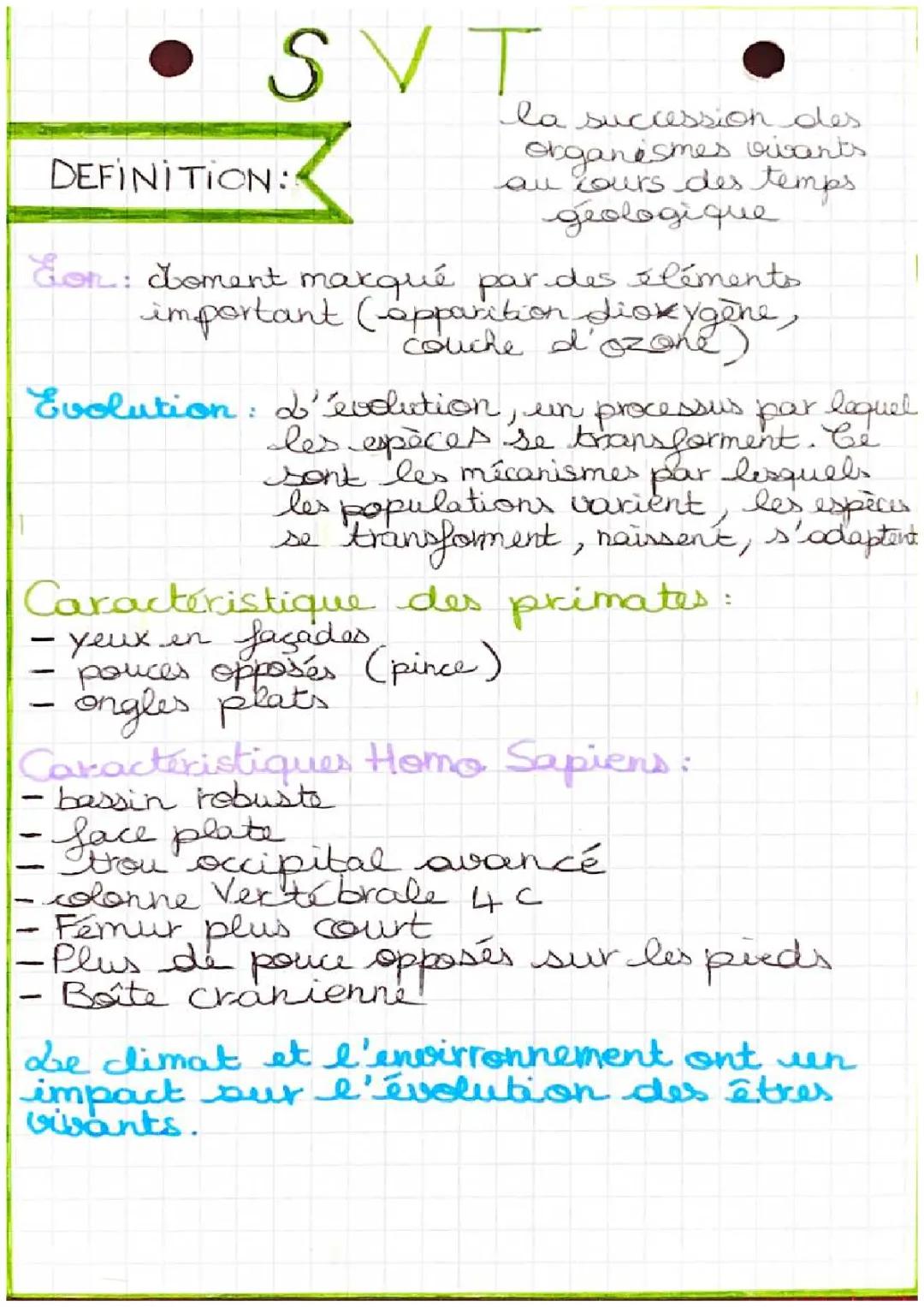 La succession des organismes vivants au cours des temps géologiques 