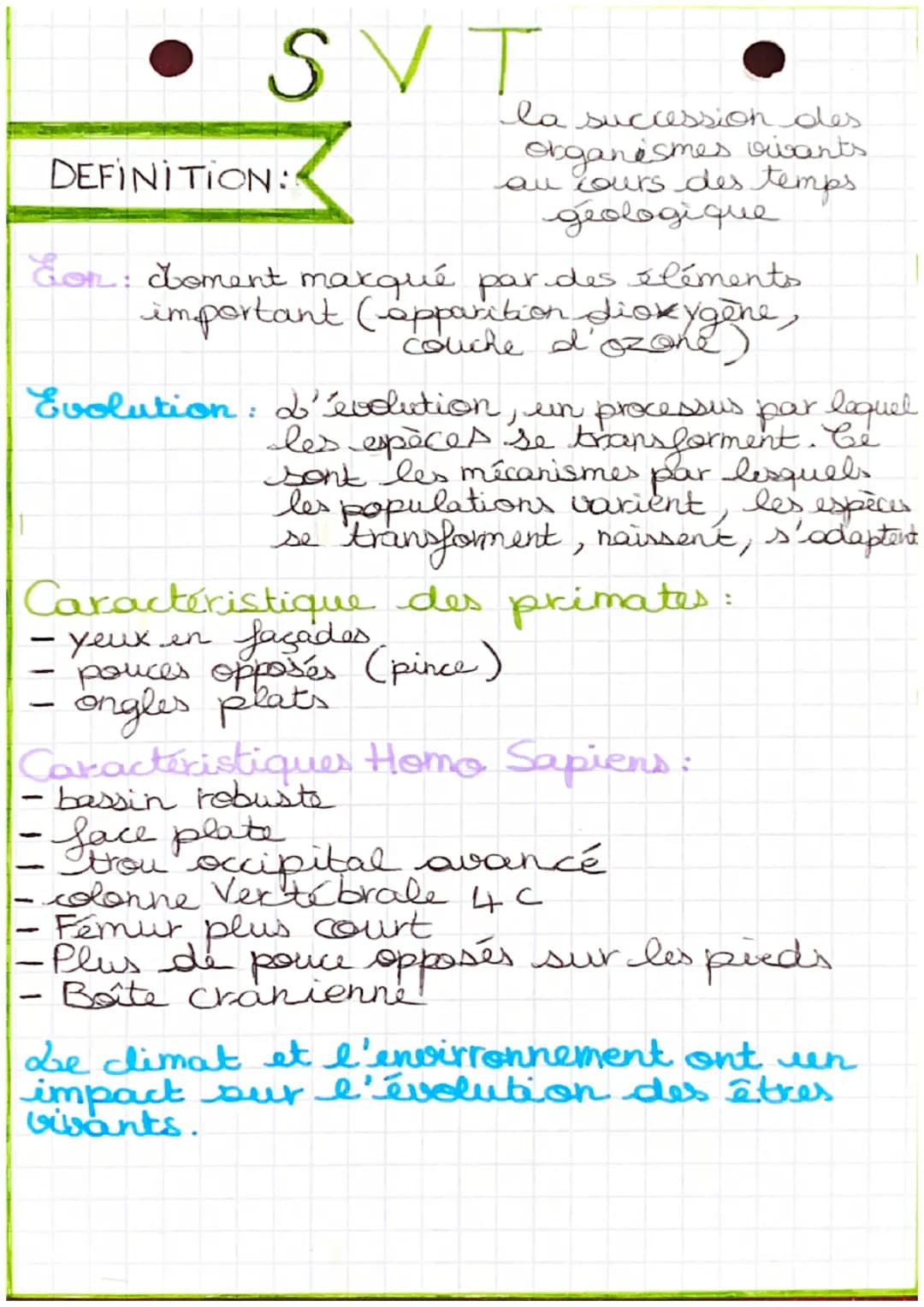 SVT
DEFINITION:
la succession des
organismes vivants
au cours des temps.
geologique
Eon: doment marqué par des éléments
important (apparitio