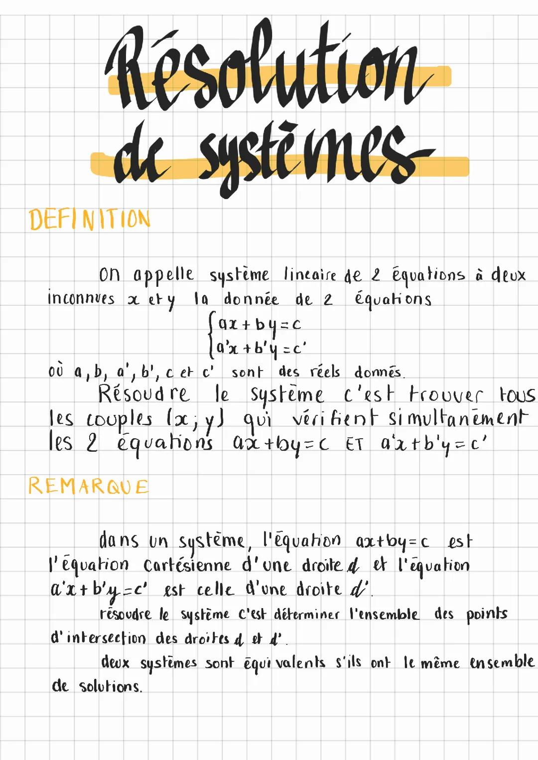 Comment utiliser la méthode de substitution pour résoudre des systèmes linéaires