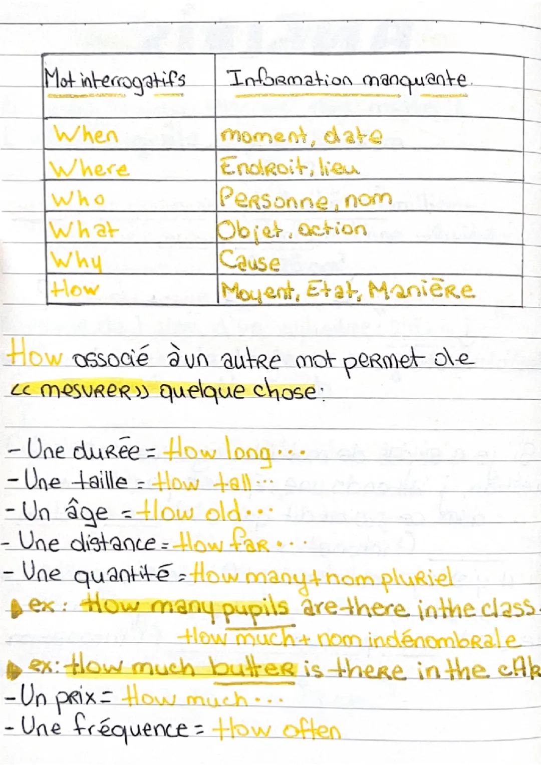 ANGLAIS
Question
"appel 1: Ordre des mots dans une phrase
interrogative
Mot interrogative ) + auxillaire + Sujet + Verbe ?
ㅗ
Pas obligatoire