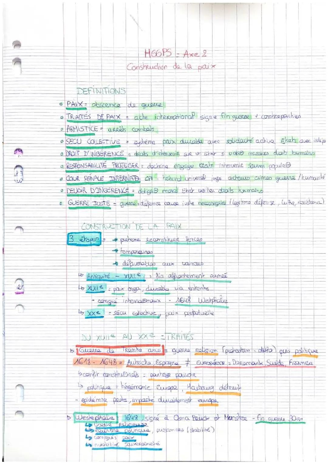 faire la guerre faire la paix, axe 2