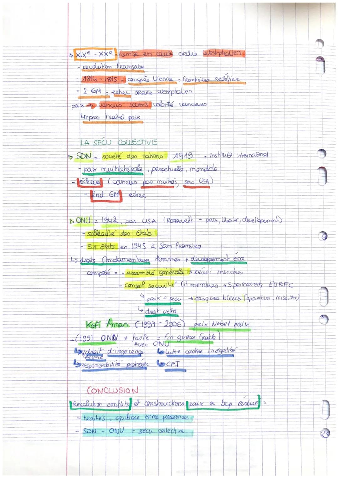 2
er C
HGGPS-Axe 2
Construction de la paix
DEFINITIONS
• PAIX= abscence de guerre
TRAITES DE PAIX
• ARMISTICE - aRrets
SECU COLLECTIVE
Erars