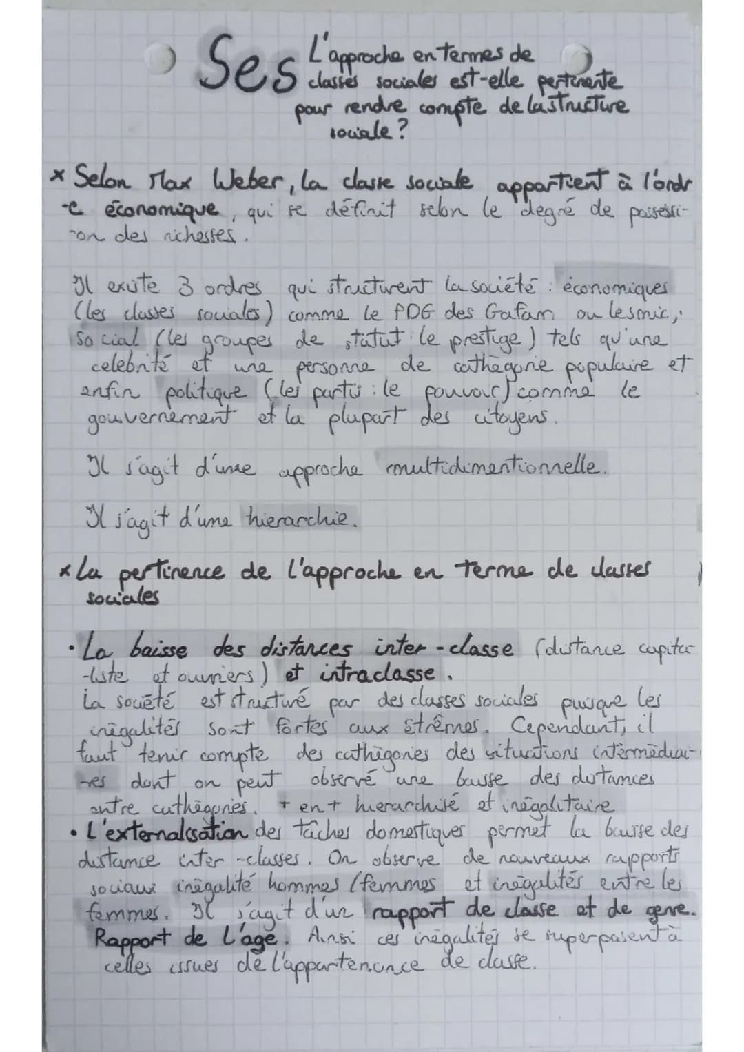 Ses
L'approche
en termes
de clase sociales est-elle
pertinente pour rendre compte
de la structure sociale ?
Il existe 4 types de ressources 