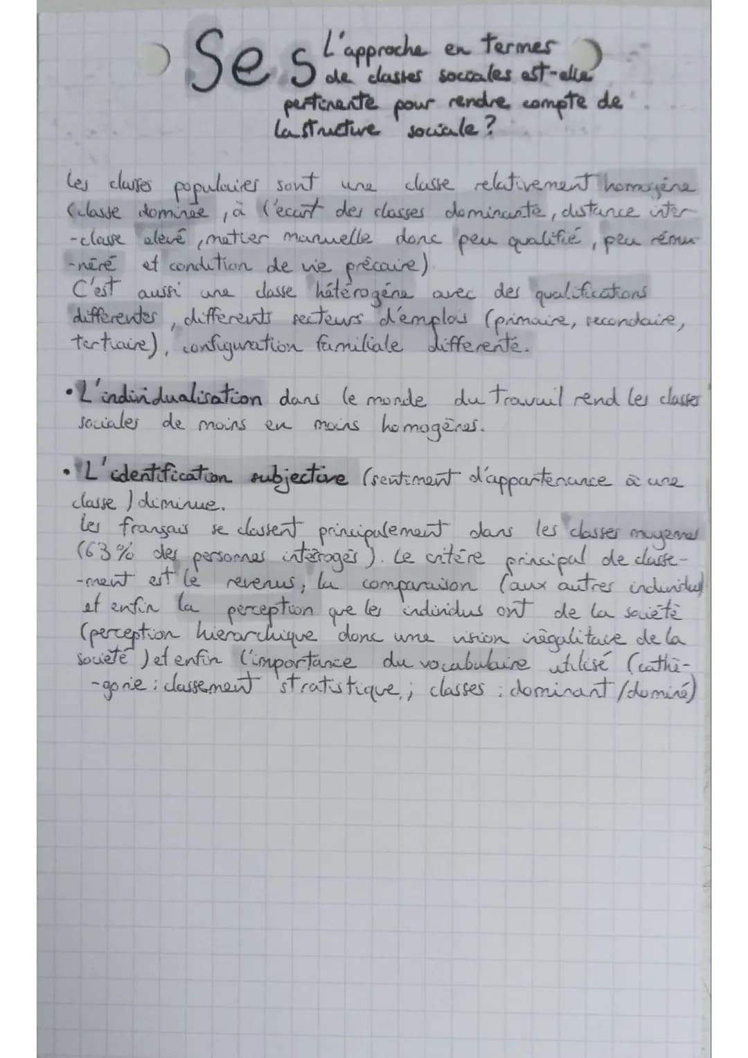 Ses
L'approche
en termes
de clase sociales est-elle
pertinente pour rendre compte
de la structure sociale ?
Il existe 4 types de ressources 