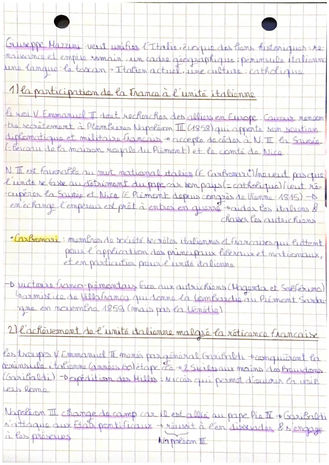 HISTOIRE
la France et la construction de nouveaux
la France:
un rôle de premier plan dans les unificat italienne Ialleman
-s'appuie sur son 