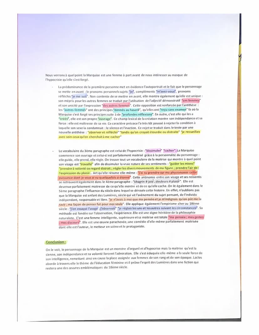 t
a
EXPLICATION LINEAIRE
Les Liaisons dangereuses, Pierre Choderlos de Laclos
LA MARQUISE DE MERTEUILAU VICOMTE DE VALMONT
[...] Mais moi, q