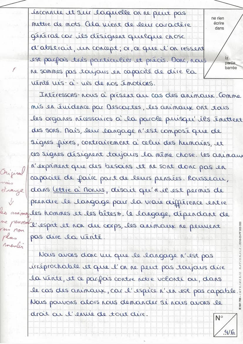 NE RIEN ÉCRIRE
Examen ou concours :
Spécialité/option : Philosophie
Repère de l'épreuve :
Épreuve/sous-épreuve :
(Préciser, s'il y a lieu, l