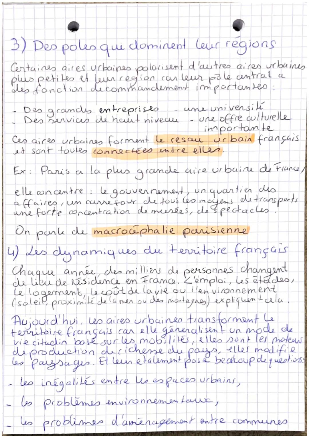 ♡
~géographie
1) Shema d'une aire urbaine
B
Chap 1-Les aires
urbaines
Ville centre
Banlieu (périphérie)
Couronne périurbaine
Espace rurale
←