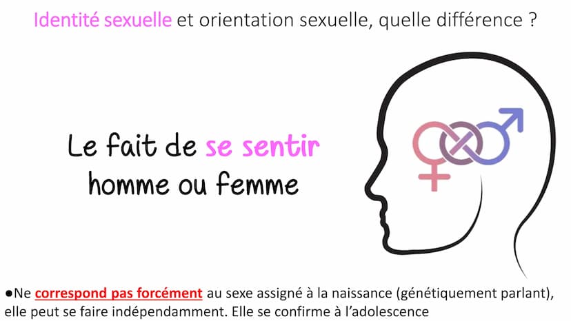 désirs
La sexualité humaine
Sexe
attirance
Emotions Sensations Identité sexuelle et orientation sexuelle, quelle différence ?
Le fait de se 