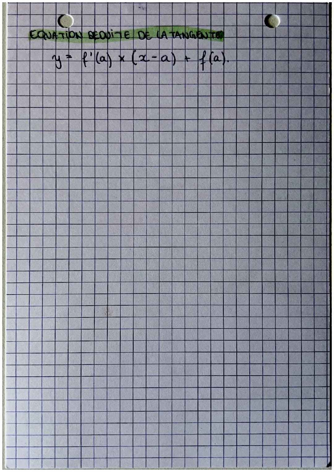 DERIVABILITE
(02
FONCTIONS USUELLES.
fo
FONCTIONS
f(x) = k &
f(x) = x (+)
f(x) = x^ \=>
f(x) = 1
(3)
f'(x)=0
f' (a) = 1
'(x)=nx'
f'(x) = -1

