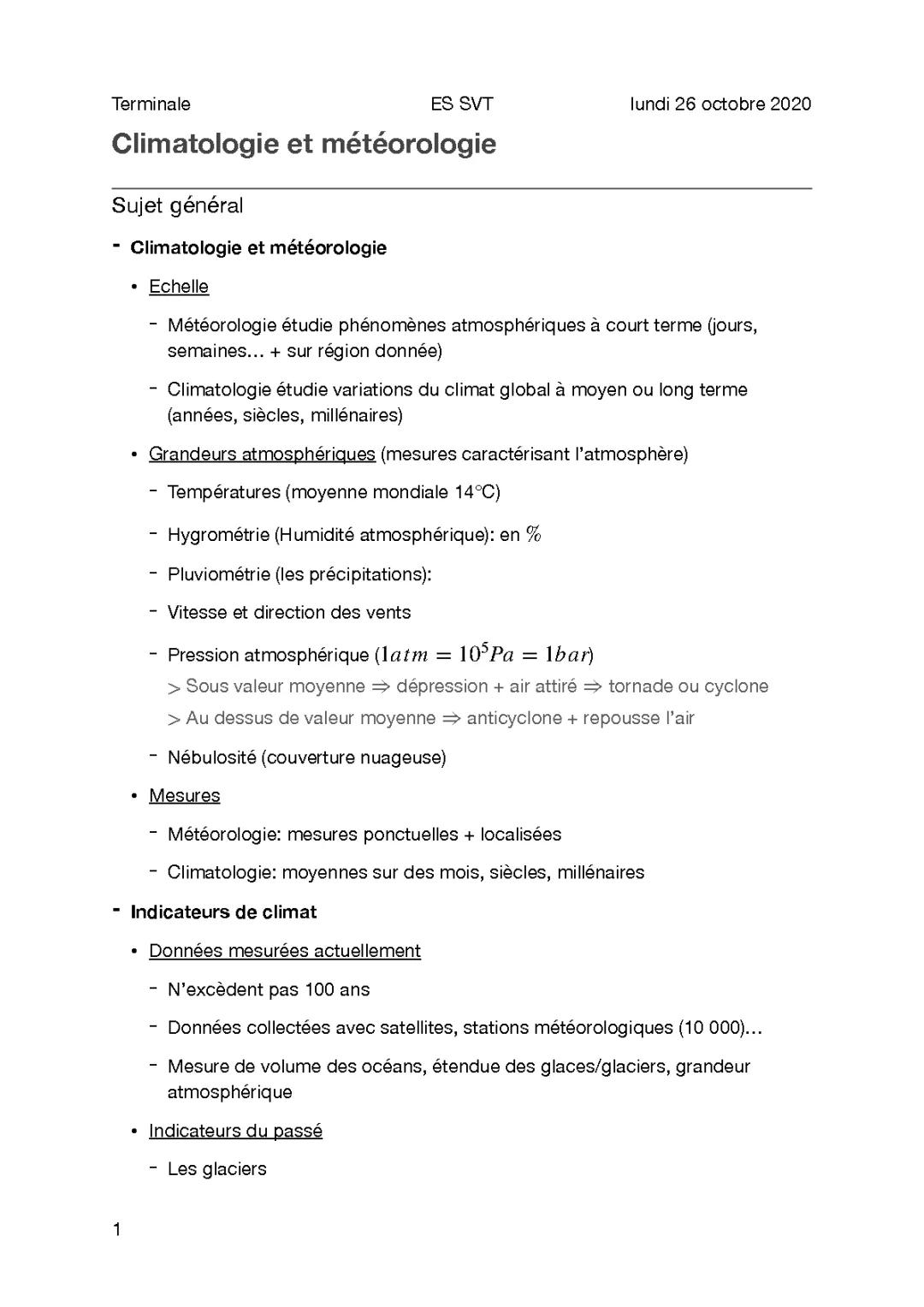 Différence Climatologie et Météorologie SVT: Cours et PDF pour Terminale et 5ème