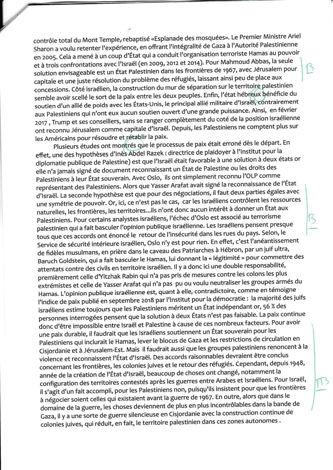 JALON 5: Dissertation
Mayer Celine Tou
Le Proche-Orient est secoué par des guerres à répétitions opposant l'État d'Israël à ses
voisins arab