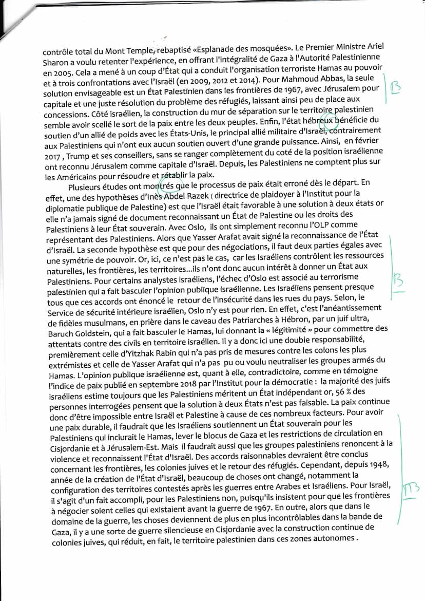 JALON 5: Dissertation
Mayer Celine Tou
Le Proche-Orient est secoué par des guerres à répétitions opposant l'État d'Israël à ses
voisins arab