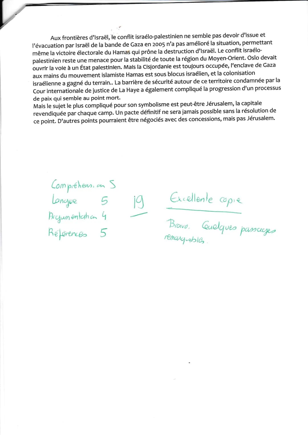 JALON 5: Dissertation
Mayer Celine Tou
Le Proche-Orient est secoué par des guerres à répétitions opposant l'État d'Israël à ses
voisins arab