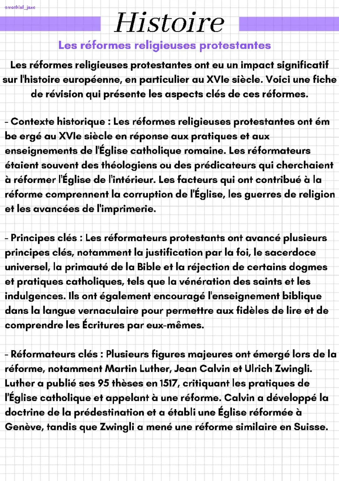 Les réformes religieuses protestantes