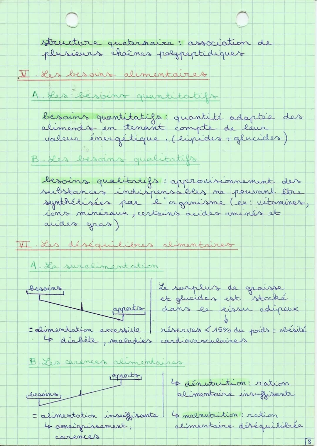 biologie, biochimie
I. Les nutriments
nutriments: toutes substances absorbables et
utilisables par
l'organisme
macronutriments:
besoins sont