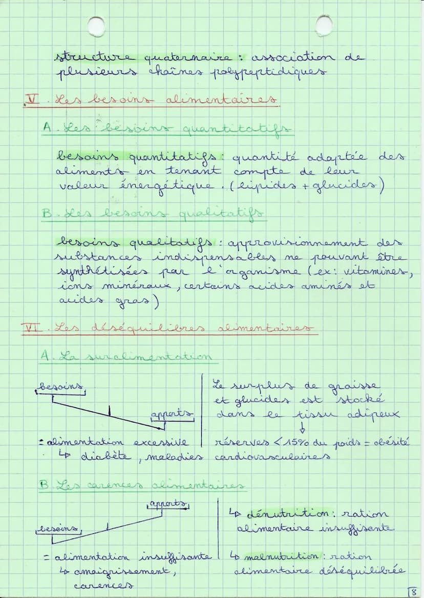 biologie, biochimie
I. Les nutriments
nutriments: toutes substances absorbables et
utilisables par
l'organisme
macronutriments:
besoins sont