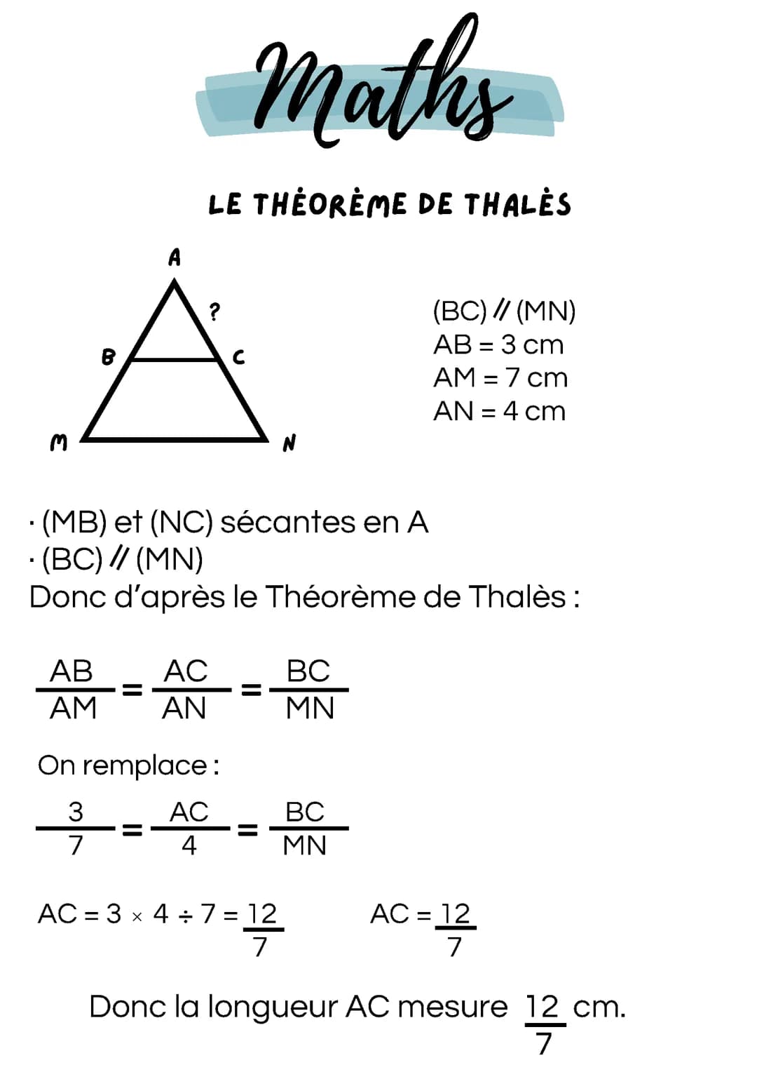 Théorème de Thalès
