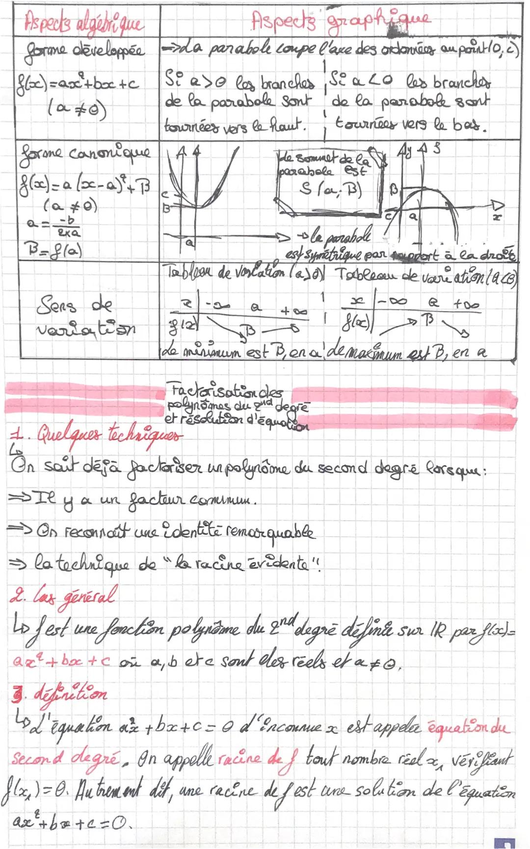 # le second degrés

Rappel résolutions d'équation

1. equation du 1er degré

Lo C'est une équation que l'on peut mettre sous la forme: $ax+b
