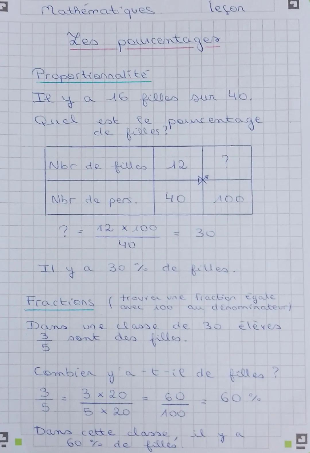 Mathématiques, les pourcentages !
