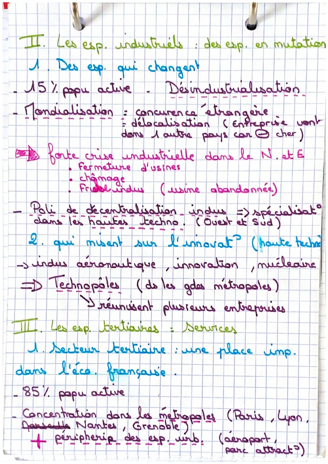 # Les espaces productifs

I. Les esp. agricoles

1. Agri productive dans le monde

- 3% popu active ds les esp. agri.

- 1 puis agri do UE e