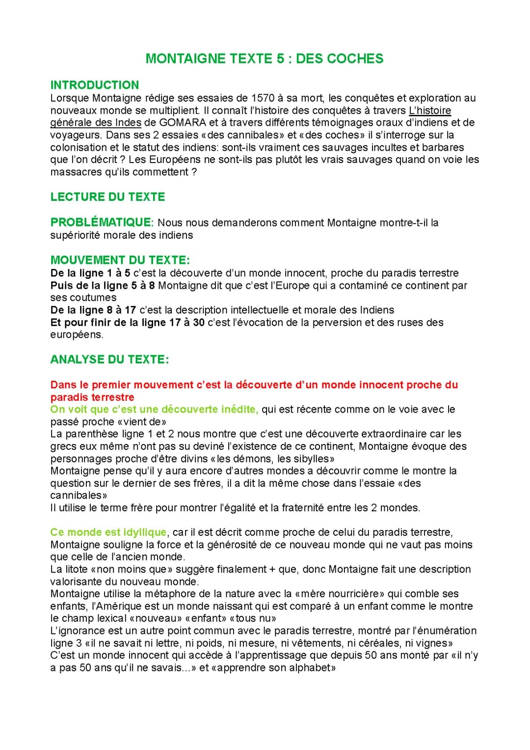 Montaigne et les Coches : Analyse Facile pour Jeunes