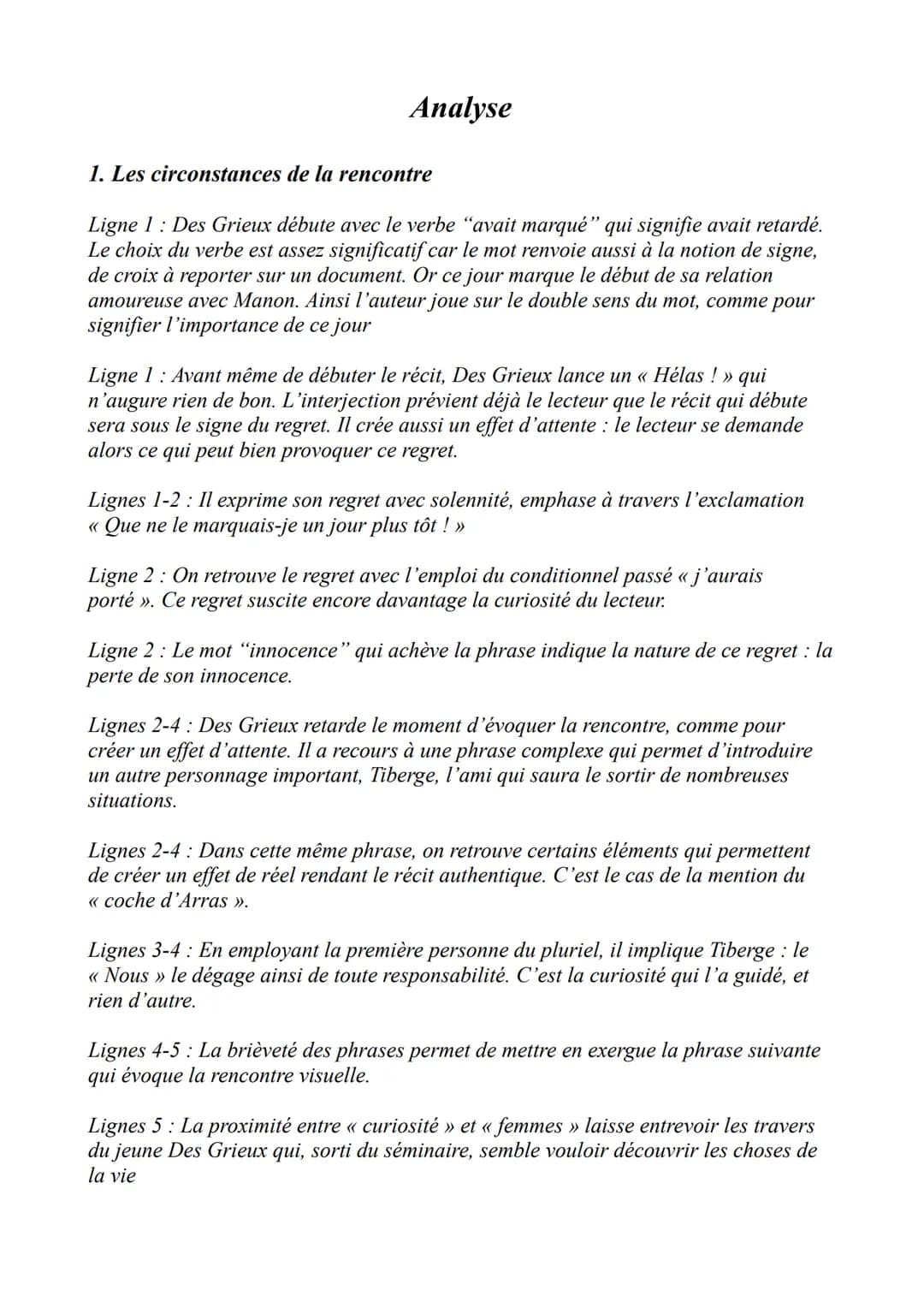 La Rencontre
Introduction: Manon Lescaut est un
roman mémoire de l'Abbé Prévost
appartenant au mouvement des Lumières
qui parut pour la prem