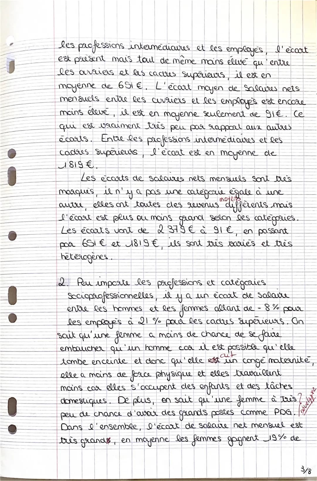 12/8
41,25
Deuxieme partie : etude d'un document
1. On peut vor dans le document qu'il
a de
y a
nettes differences de salaies nets mensuels 