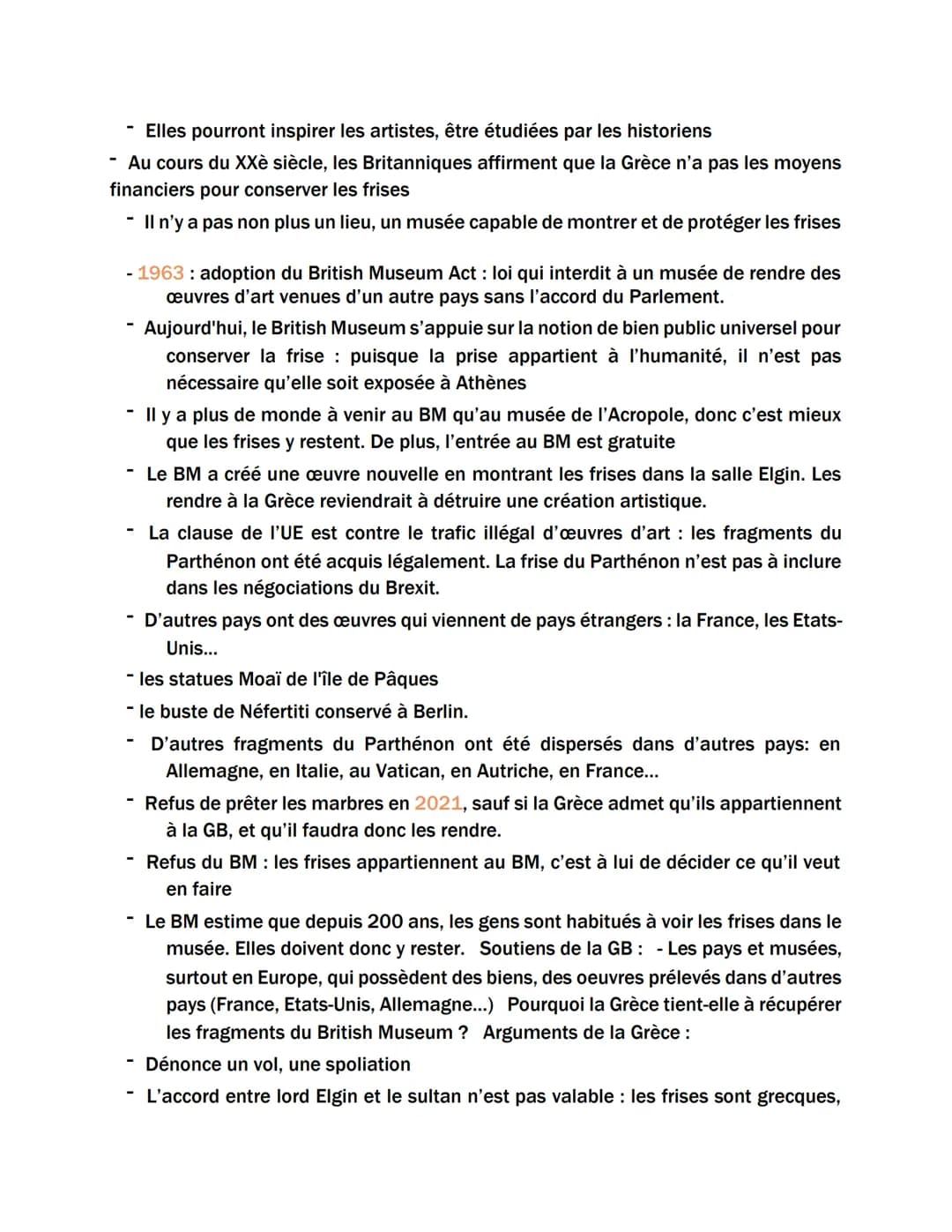2- Conflits de patrimoine. Les frises du Parthénon depuis le XIXe siècle.
-> Le patrimoine peut générer des conflits. C'est le cas autour de