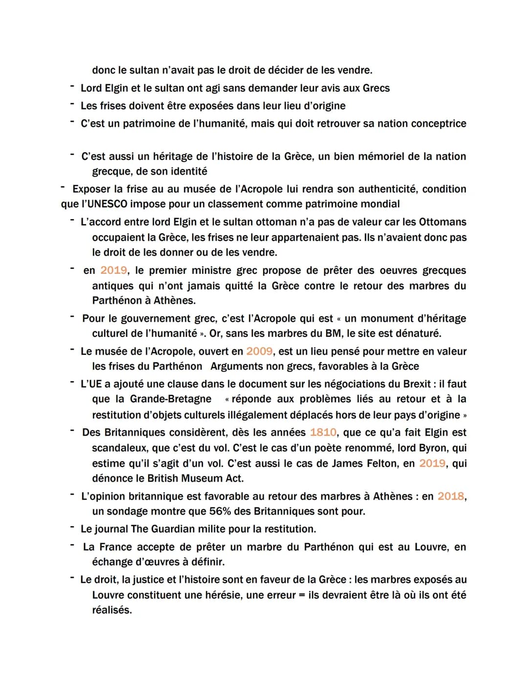 2- Conflits de patrimoine. Les frises du Parthénon depuis le XIXe siècle.
-> Le patrimoine peut générer des conflits. C'est le cas autour de