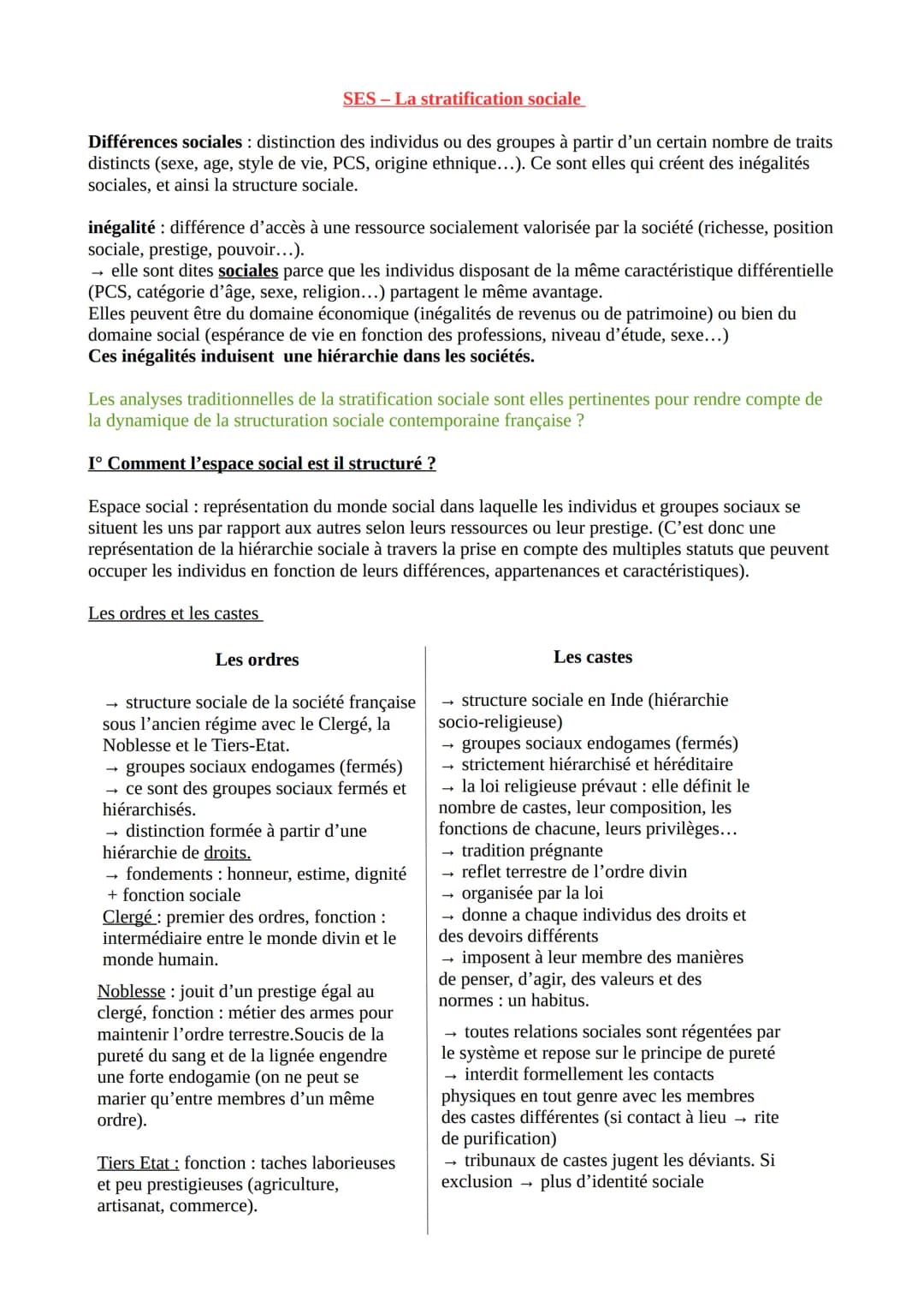 Différences sociales : distinction des individus ou des groupes à partir d'un certain nombre de traits
distincts (sexe, age, style de vie, P