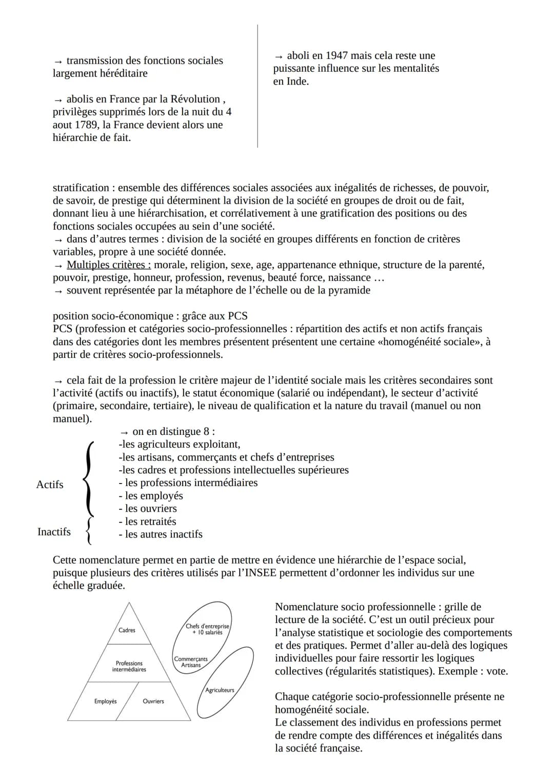 Différences sociales : distinction des individus ou des groupes à partir d'un certain nombre de traits
distincts (sexe, age, style de vie, P