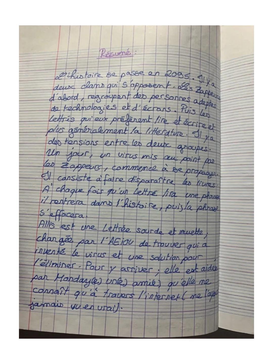 Résumé:

Sihistoire se passe en 2095. Ilya
deus clans quis opposent des Zappeurs
d'abord, regroupent des personnes adeptes
de technologies e