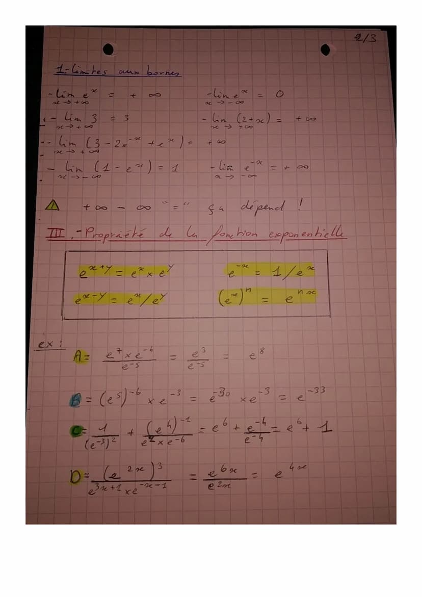 2
Mathématiques
I- Fonction Exponentielle de base e
Parmi toutes les fonctions.
xe to axe, il en existe une
seule don't la tangente à la cou