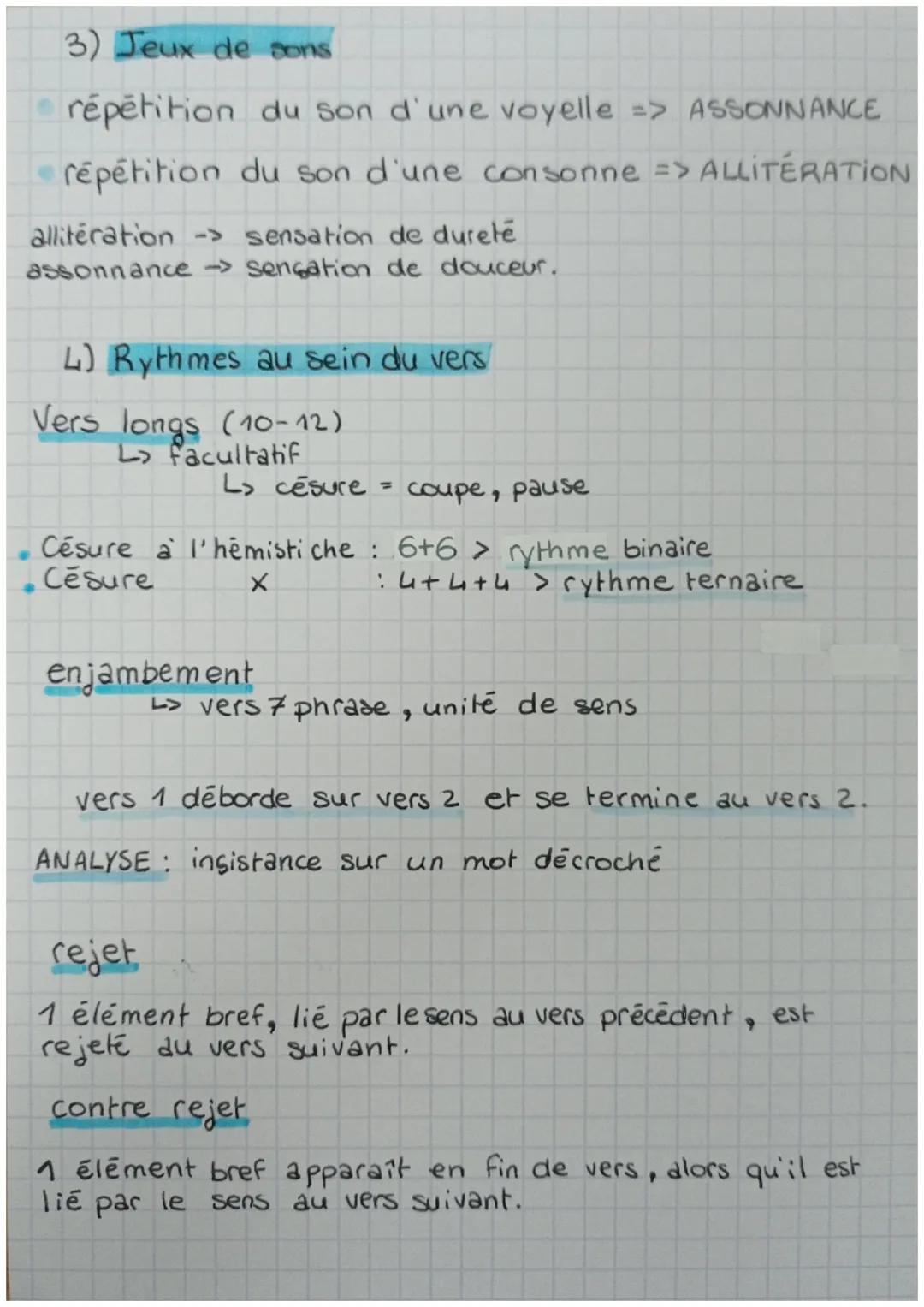 FRANÇAIS
# Versification

1) Les pieds:

A-e muets

Lavant consonne COMPTE
avant voyelle COMPTE PAS
fin de vers COMPTE PAS

A dièrèze

6 syl