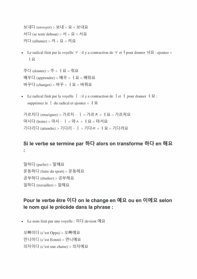 REGULIER :
Tout d'abord, en coréen, les verbes à l'infinitif sont faciles à reconnaître car ils se terminent
toujours par –다. Par exemple : 