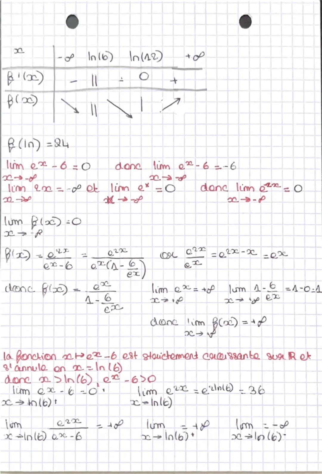 # Maths

Dérivation et convexité.

$\rightarrow$ étude de fonction
$\beta$ est la fonction définie par $f(x) = \frac{e^{2x}}{e^x - 6}$
$\bet