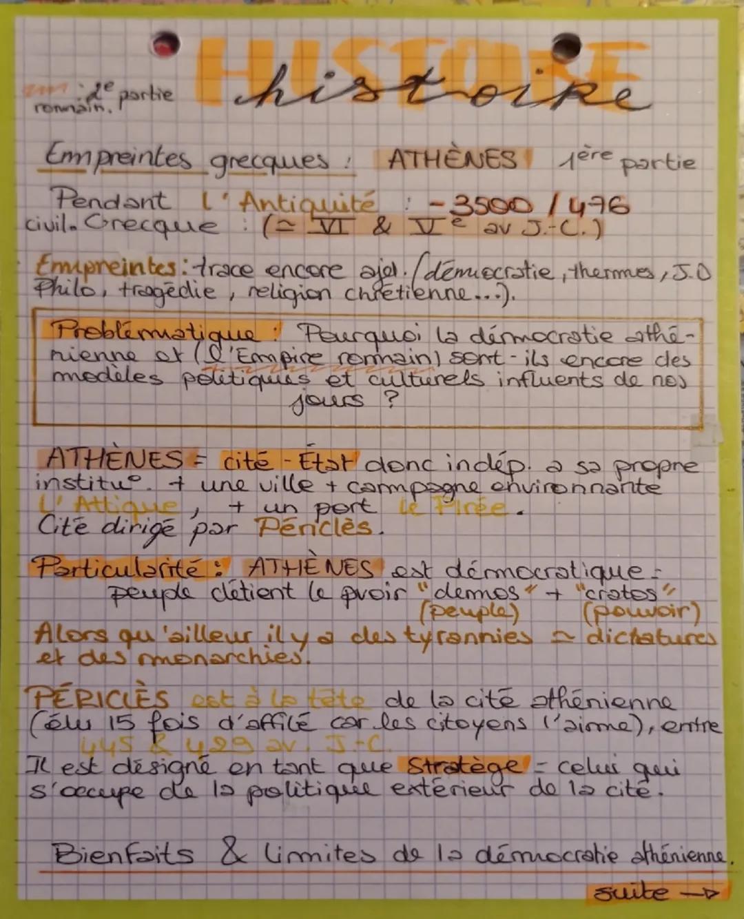 de portie
rommain.
# histoire
Empreintes grecques: ATHÈNES jère partie
Pendant l'Antiquité :-3500/476
civil. Grecque : (= VI & Ve av J.-C.)
