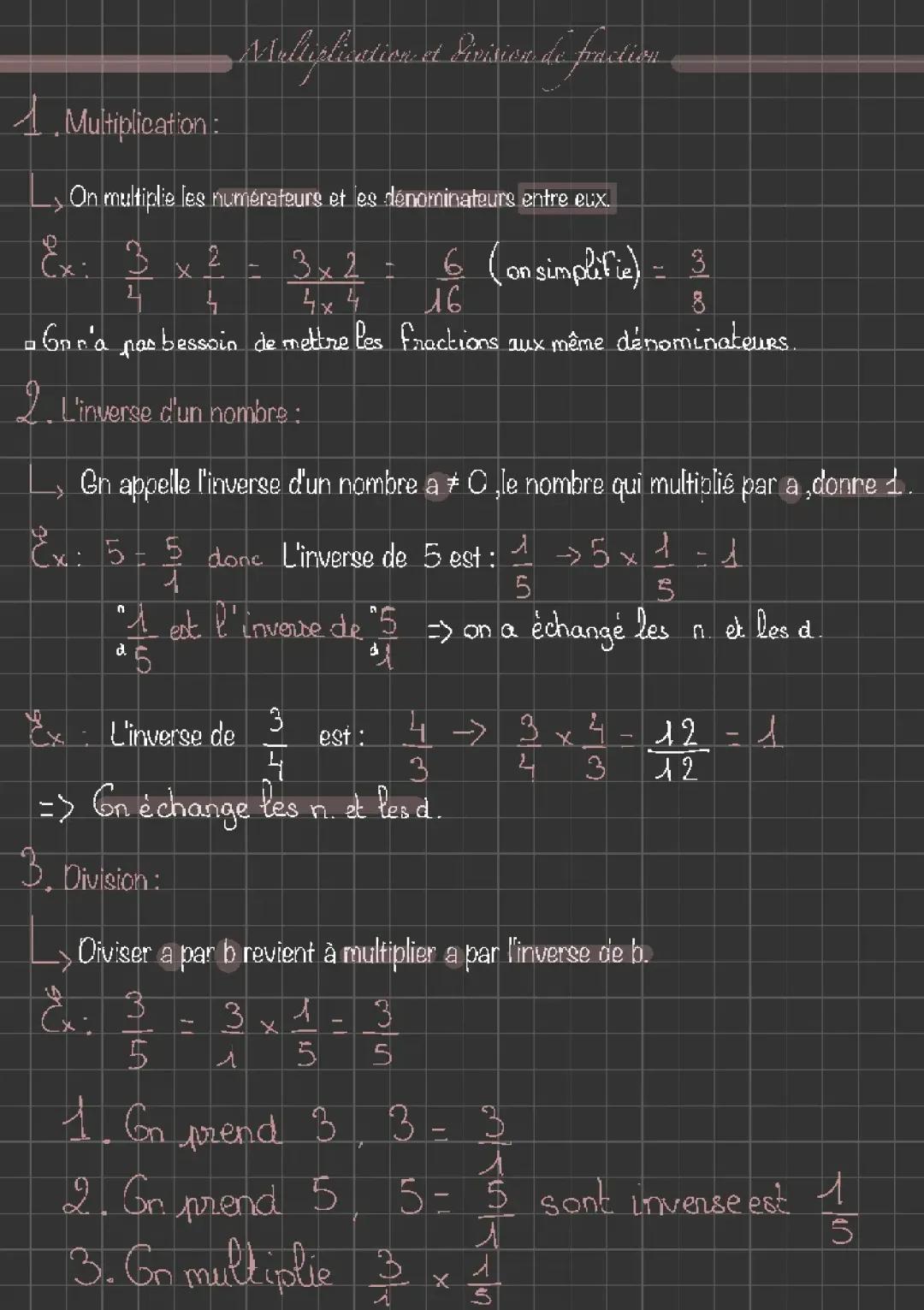 Comprendre la multiplication et la division de fractions facilement!