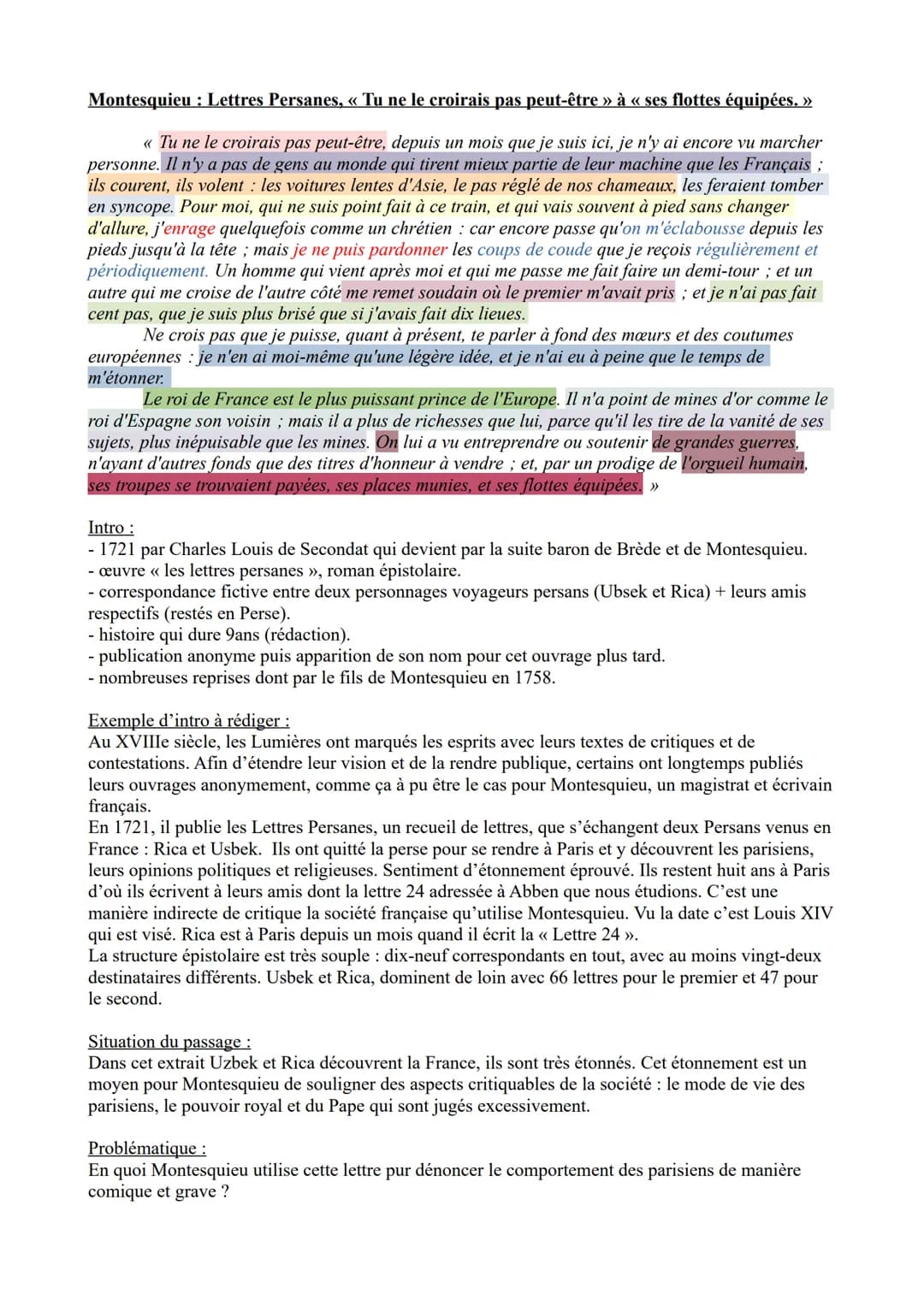 Montesquieu : Lettres Persanes, « Tu ne le croirais pas peut-être » à « ses flottes équipées. »
<< Tu ne le croirais pas peut-être, depuis u